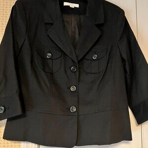 Merona Black 3/4 Sleeve Suit Jacket - Large